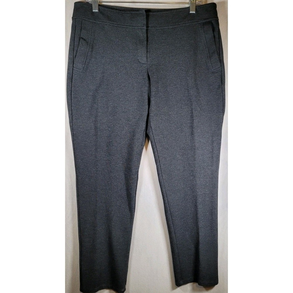 Eileen Fisher Womens Grey Italian Fabric Jersey Ankle Pants Medium Quiet Luxury